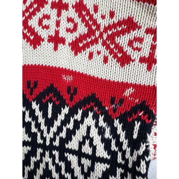 Vintage GAP Fair Isle Nordic Sweater Red Black Cream 90s Y2K hoilday large - Picture 11 of 11